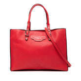 バレンシアガ ザ ペーパー トートバッグ ショルダーバッグ 2WAY レッド レザー レディース BALENCIAGA 【中古】